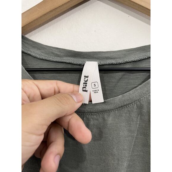 Pact Softspun Green Basic Classic Short Sleeve Organic Cotton T Shirt S Boho Y2K - Picture 4 of 12